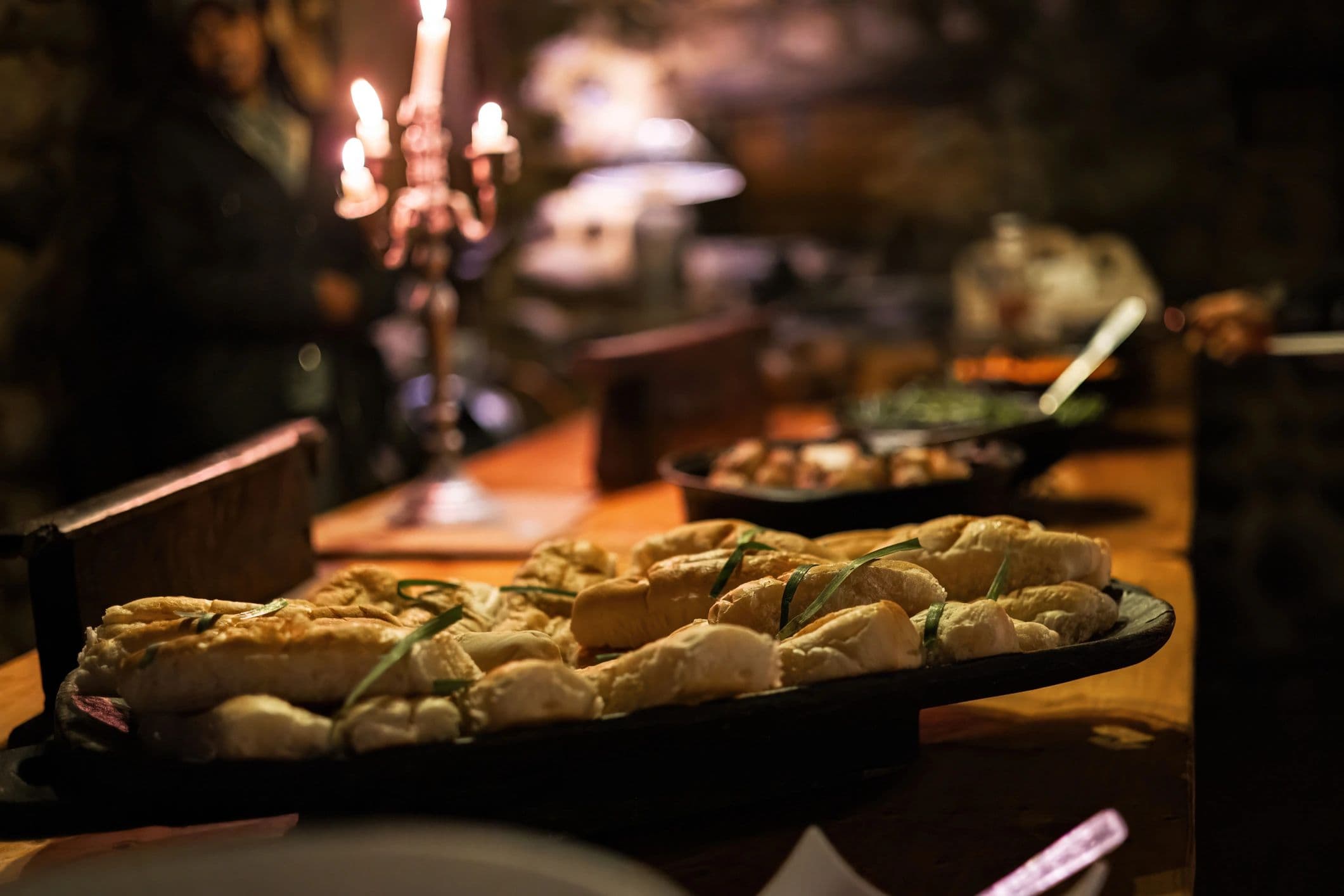 Rustic homemade dish on a wooden table in warm golden light